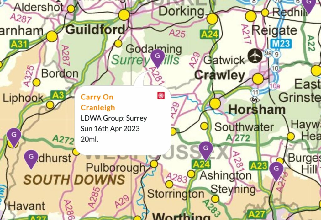 long distance walks Surrey